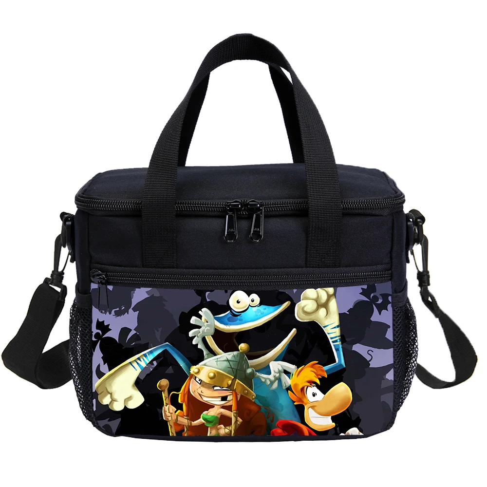 Rayman Legends,with Lunch Bags hand-held with shoulder strap insulated bag, student thickened waterproof lunch bag