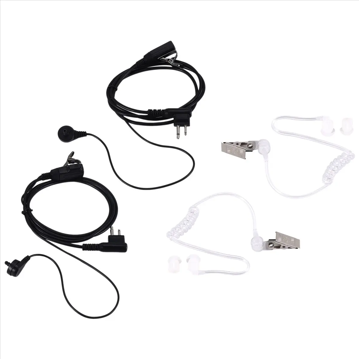 2Pack Style 2Pin Covert Acoustic Tube Earpiece Ptt Headset plastic Earpiece for MR350R