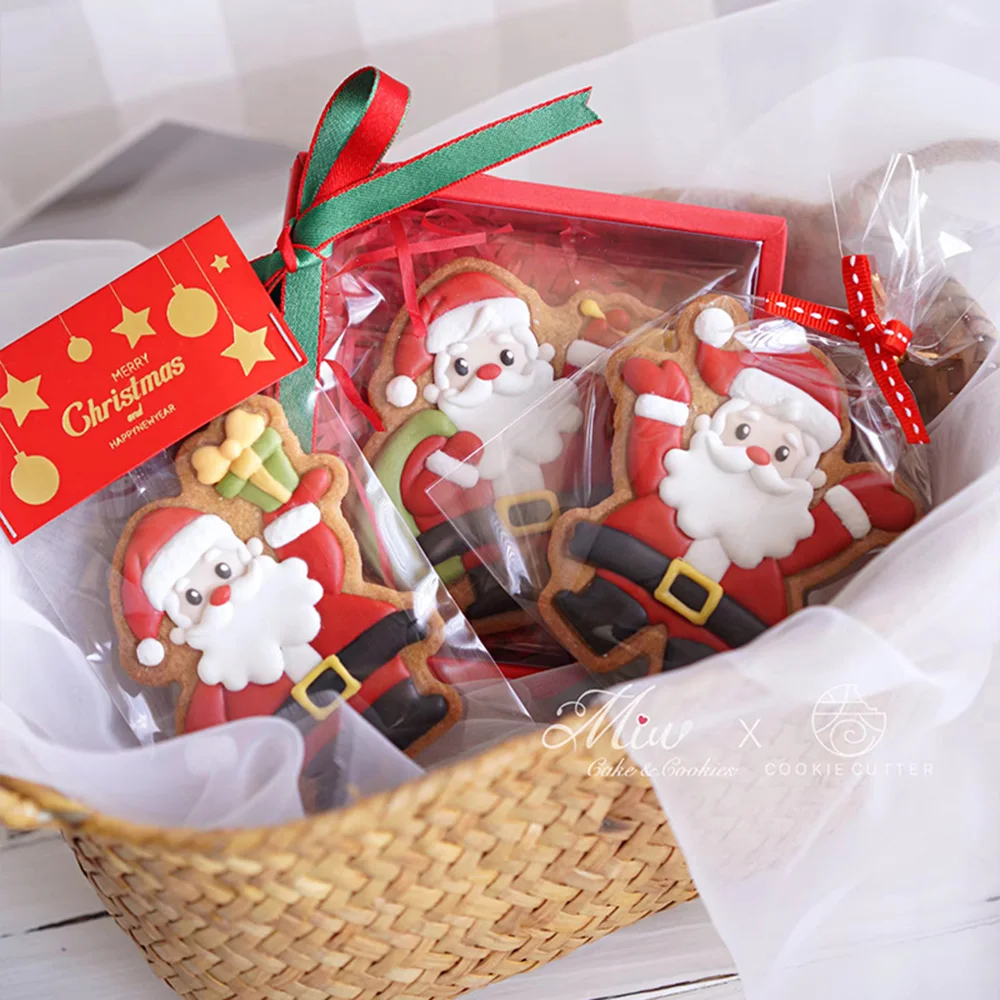 Christmas Decorative Cards Plaid Card Candy Bags For Nougat Cookie Gift Bag Biscuit Packaging Wedding Party Plastic Pouch