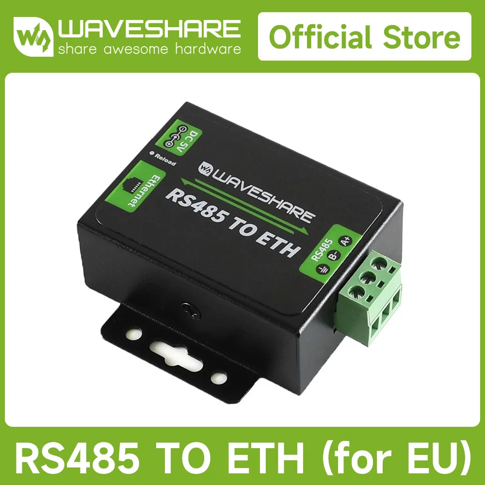 Waveshare RS485 to Ethernet Converter, Upgradable Cortex-M0 Processor, RS485 and RJ45 Port