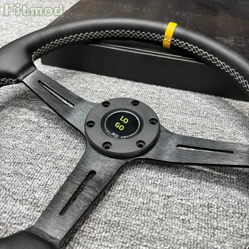 ND 15-inch 370MM classic flat-bottom steering wheel, car sports racing steering wheel, six-hole PCD 70MM view 5