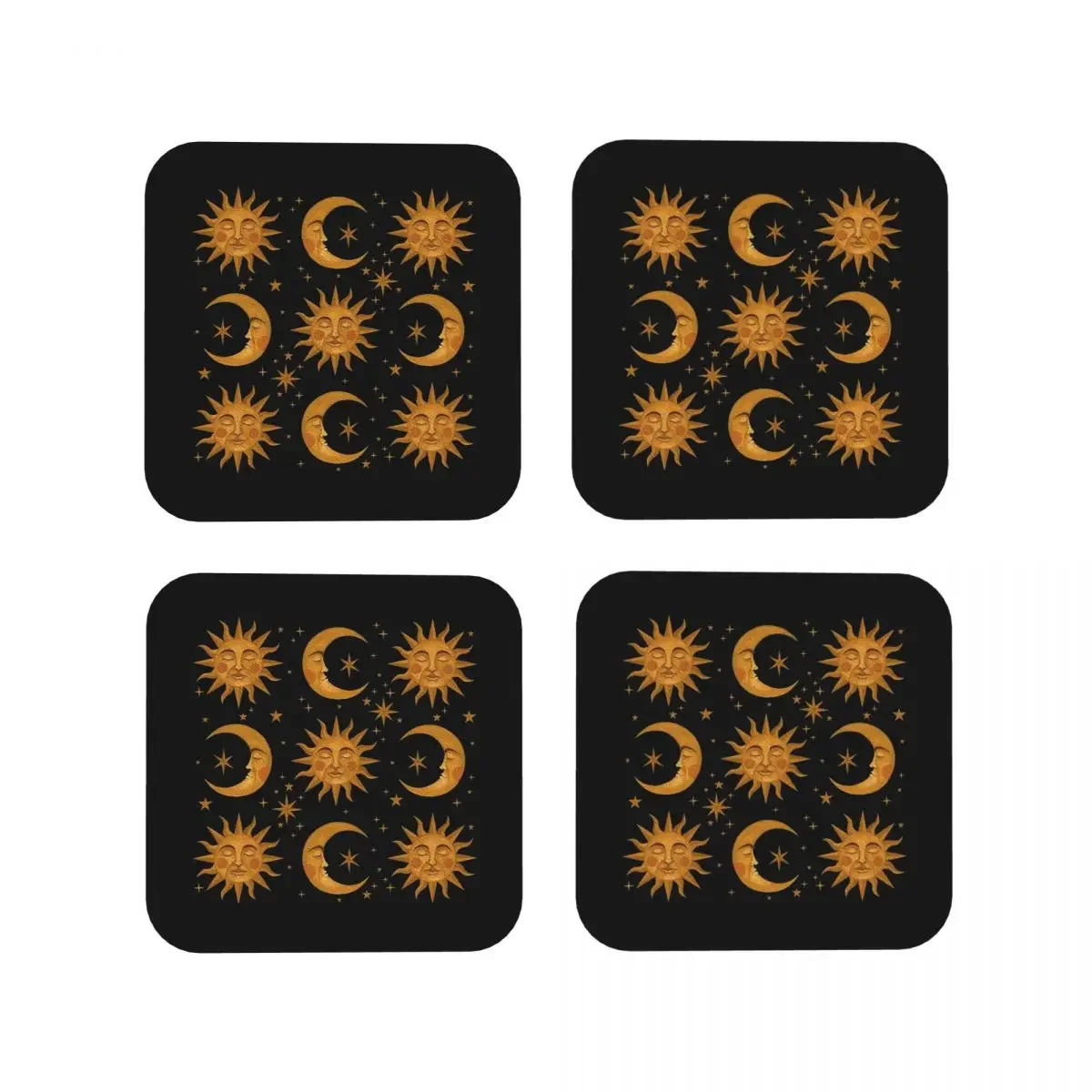 Celestial Dreams Coasters Coffee Mats Set of 4 Placemats Cup Tableware Decoration & Accessories Pads for Home Kitchen Dining Bar