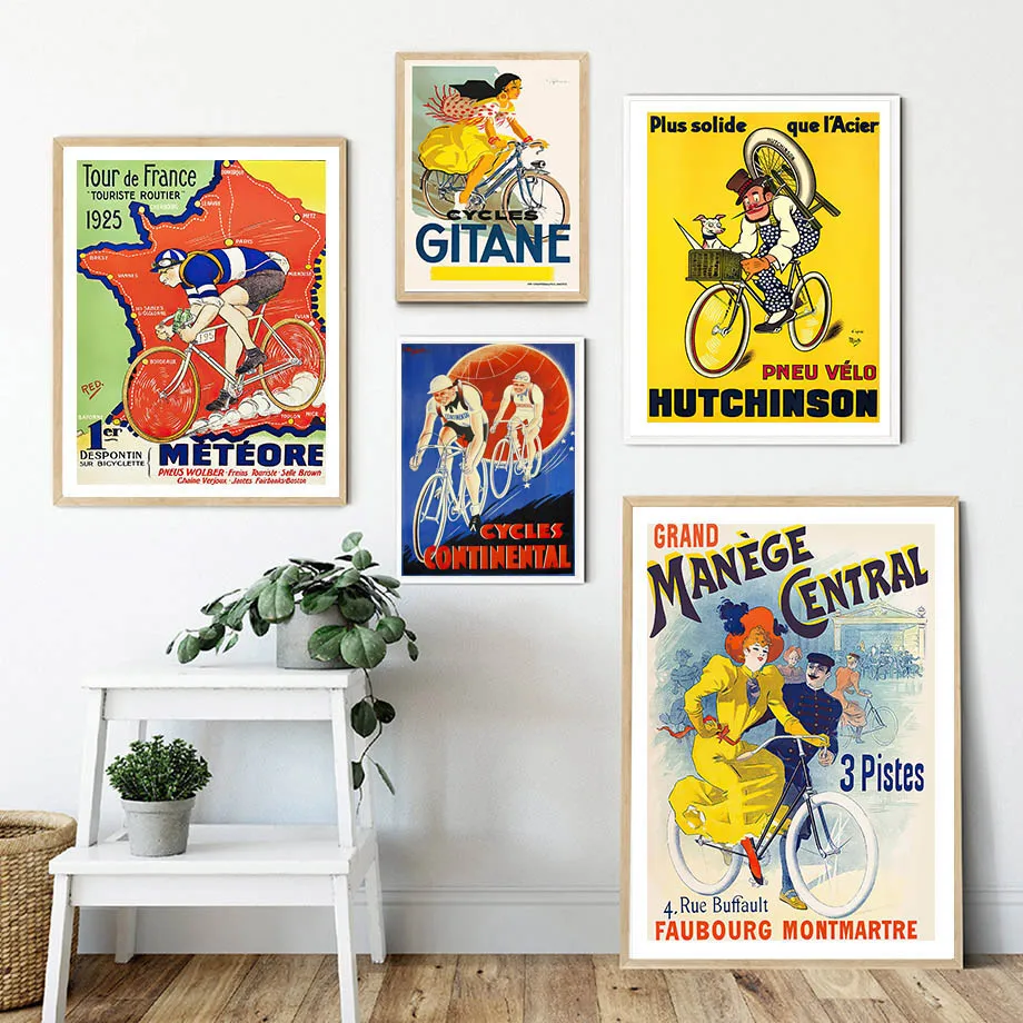 Decoración del hogar, carteles e impresiones nórdicos Vintage Live To Ride en bicicleta, pintura en lienzo para bicicleta deportiva exterior, imágenes artísticas de pared