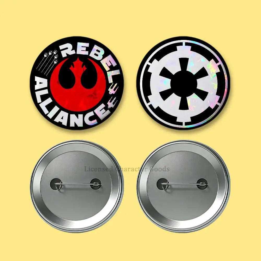 25 32 44 58 75 mm Round Badges Decor Collect Gifts Galactic E-Empire R-Rebel Alliance Republic Brooch 2-piece set