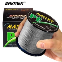 BAKAWA-sedal de pesca trenzado de agua dulce y salada, 4 hebras, 4 cables lisos tejidos, multifilamento de PE, hilo de carpa 300M 500M 1000M 100M
