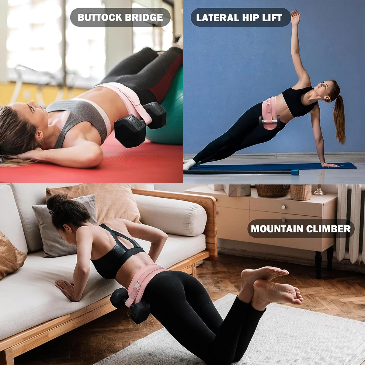 Hip Bridge Belt Yoga Hüfttrainings-Gürtel für Gewichtstraining, Hantel-Übungen und Langhanteltraining – Detail 6