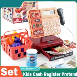 Cashier Toys Kids Cash Register Pretend Play Puzzle Play Toy House Simulation Supermarket Cash Electric Parent-Child Toys Set