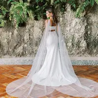 Velo de alas de novia VG52, manga extraíble, hombros de novia, cubierta de boda, chal, accesorios de novia, 2 uds.