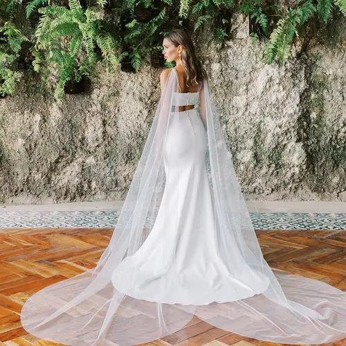 Velo de alas de novia VG52, manga extraíble, hombros de novia, cubierta de boda, chal, accesorios de novia, 2 uds.