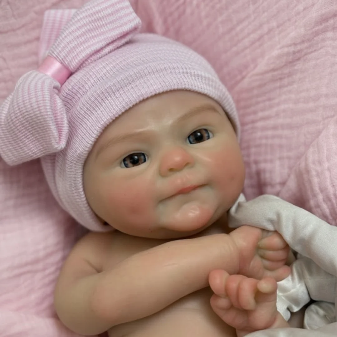 13Inch Washable& Open Mouth Coco Bebe Reborn Silicone Girl Doll With Handmade Painted Skin Soft Flexible Newborn Silicone Doll