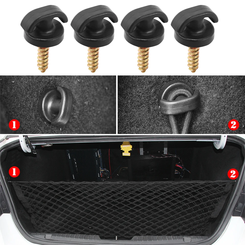 4Pcs Car Rear Trunk Cargo Net Tie Down Hook Clip For Opel OPC Astra J H G K Insignia Corsa D B E Mokka Vectra