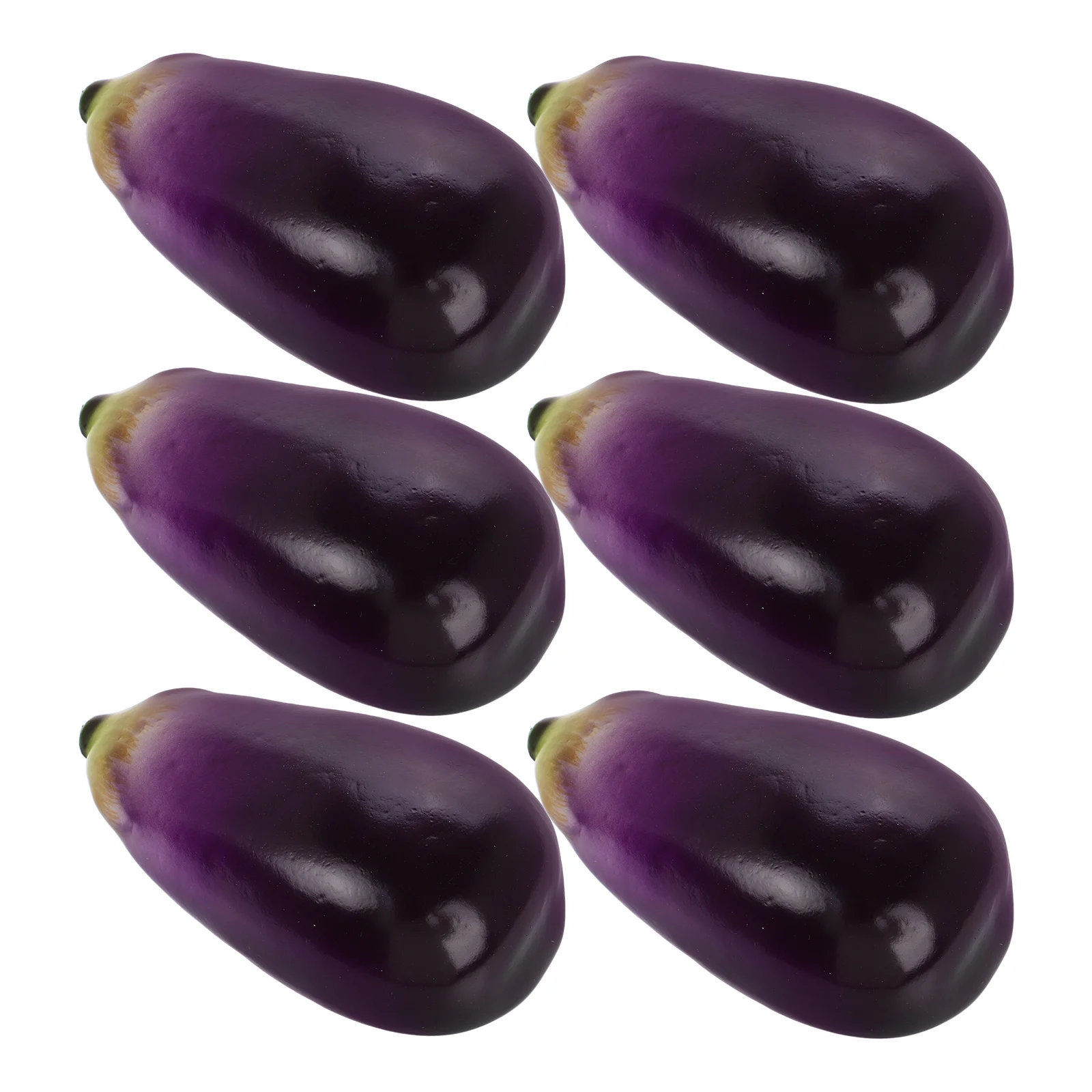 

6 Pcs Simulation Eggplant Props Realistic Artificial Vegetables for Photo Teaching Kitchen Restaurant Decor Display