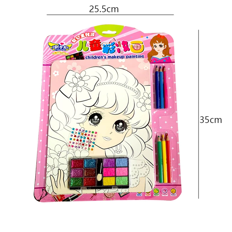 Enfants créatif à la main bricolage Graffiti peinture copie coloré dessin jouets ensemble princesse fille sécurité maquillage peinture jouet
