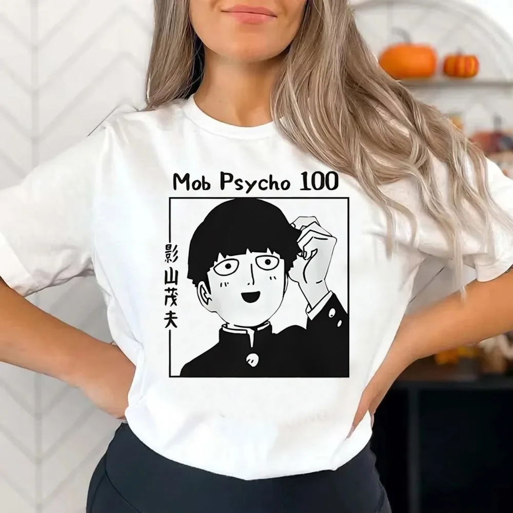Mob Psycho 100 t-shirt girl anime cheap Psychedelic japanese tshirt clearance sales summer korean fashion