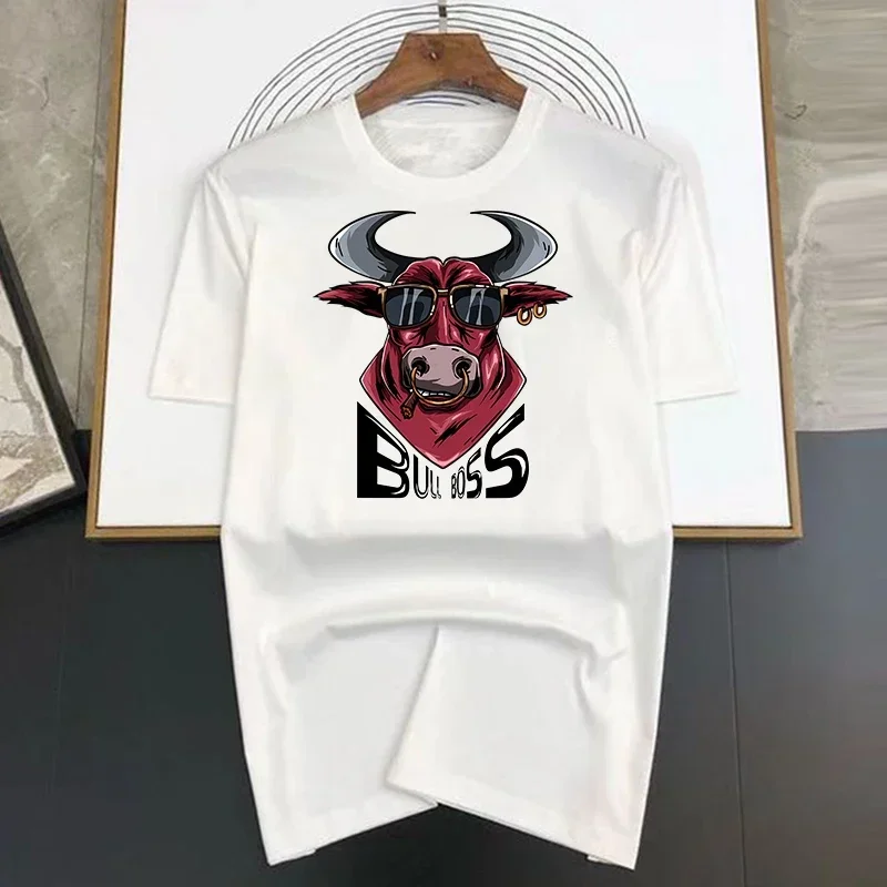 high quality, new brand, fashion, cool designer, casual streetwear tops Male cotton bull smoke printing luxury t-shirt,harajuku