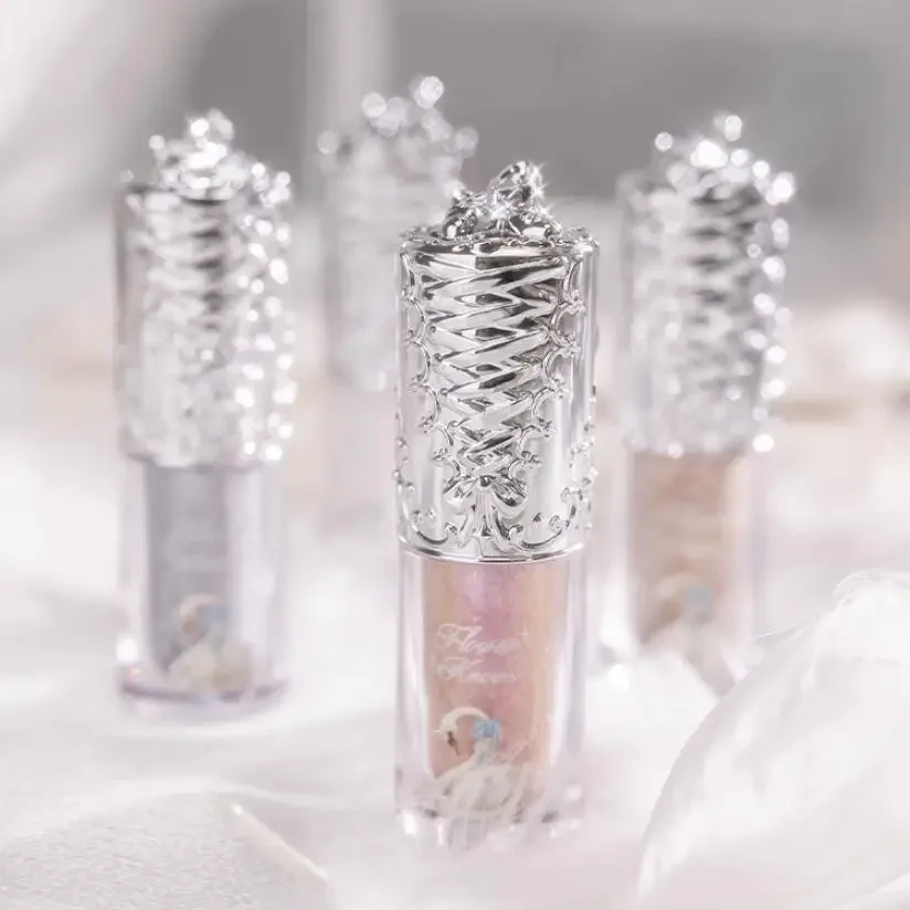 Flor sabe cisne ballet glitter sombra líquida de longa duração brilho à prova dwaterproof água secagem rápida metálico maquiagem dos olhos para mulheres meninas