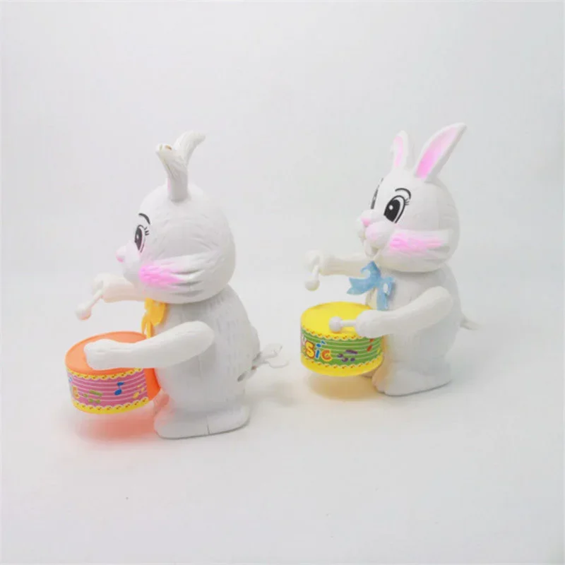 1pcs Funny Cartoon Rabbit Drumming Toy Wind-Up Clockwork Educational Toy Gift for Kid Gifts Children\'s Wind-up Toys