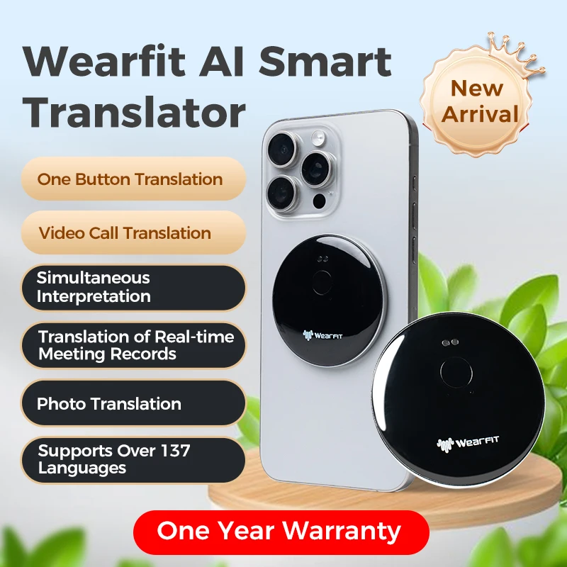 AI Voice Photo Recording Translator Wireless Bluetooth Earphones Video Translation Multi 139 Languages Real Time Translate