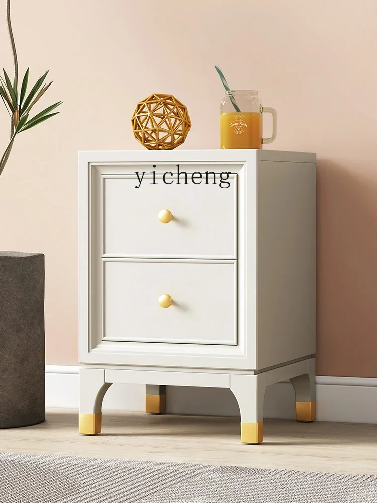 ZXl خزانة بجانب السرير من الخشب الصلب الفاخر لغرفة النوم، خزانة تخزين صغيرة حديثة