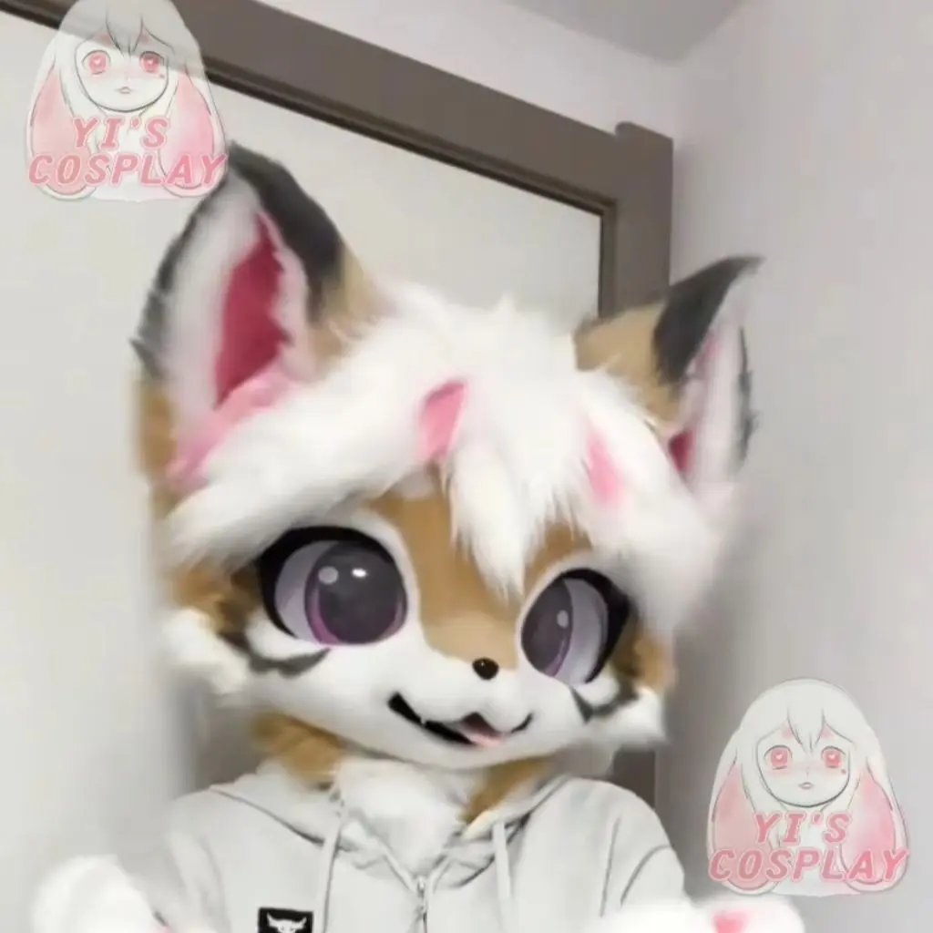 كيمونو Fursuit رئيس اليدوية Yis تأثيري مخصص فروي رئيس Kigurumi رئيس تأثيري سماعات الوحش مخصص Fursuit كيمونو رئيس