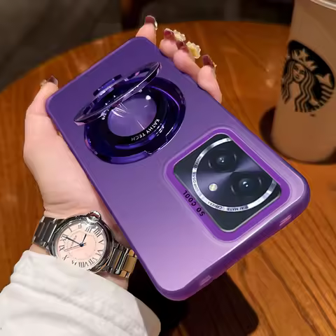 Matte Hard Ring Magnetic Bracket Case For OPPO Reno 13 Reno13 13F 12 10 11 12F 11F 8 8T 9 7 5 6 Pro Find X3 X5 Lite Stand Cover