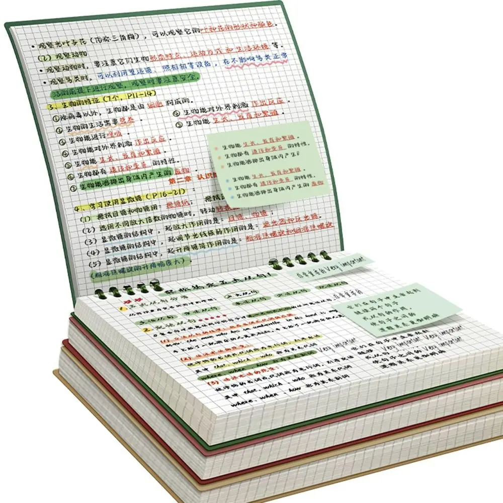 Multifunctional 120 Pages Loose-leaf Notebook Flip Up Detachable Diary Book Color Grid Inner Pages Hand Account Book