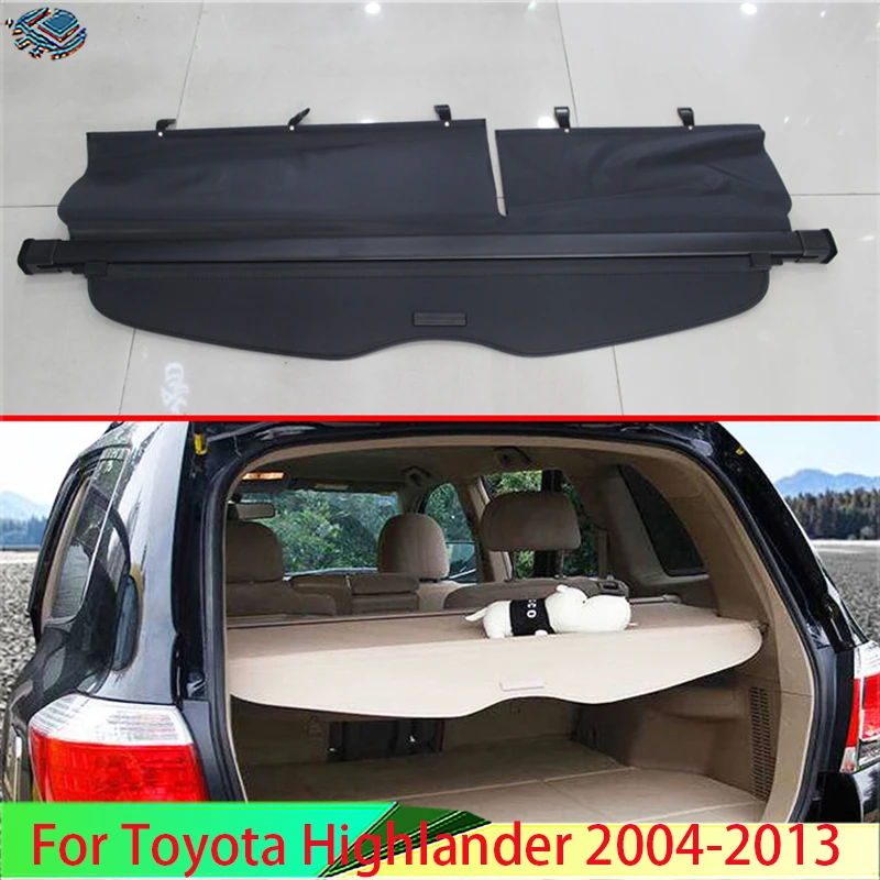 

For Toyota Highlander 2008-2014 Aluminum+Canvas Rear Cargo Cover Privacy Trunk Screen Security Shield Shade Accessories