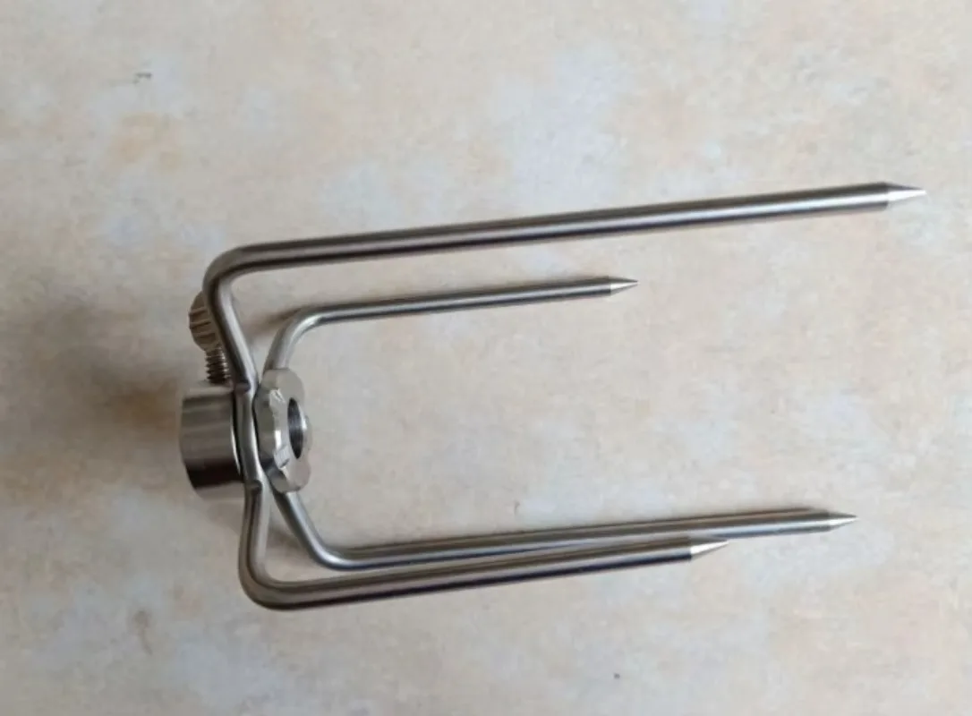 Barbecue tools with metal chicken kebabs