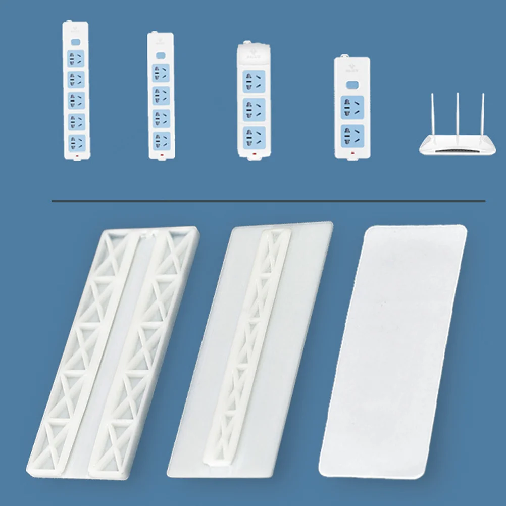 4 مجموعة المقبس معلقة الحاويات ABS لاصق لا الحفر تحديد جهاز جدار جبل لوحة التوصيلات حامل منظم الكابلات قوي #1