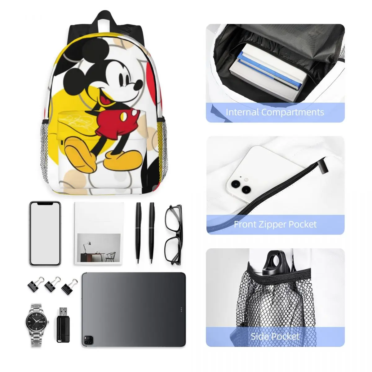 Mickey Mouse für Mädchen Jungen große Kapazität Studenten rucksack leichter wasserdichter Rucksack 15 Zoll