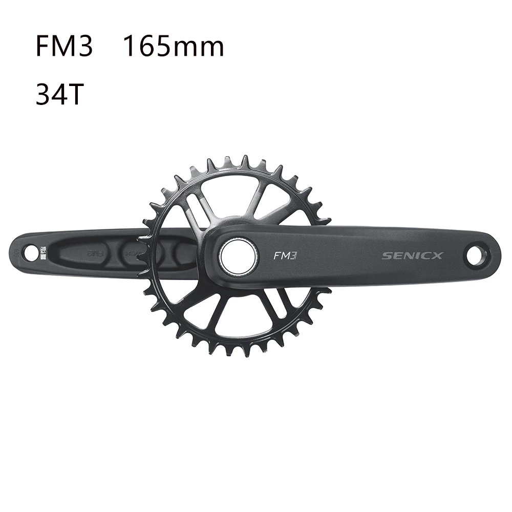 SENICX FM3 MTB Crankset 32T/34T Chainring, 165mm Crank Arms, Mountain Bike Chainset for 73mm BSA BB - 9/10/11/12 Speed