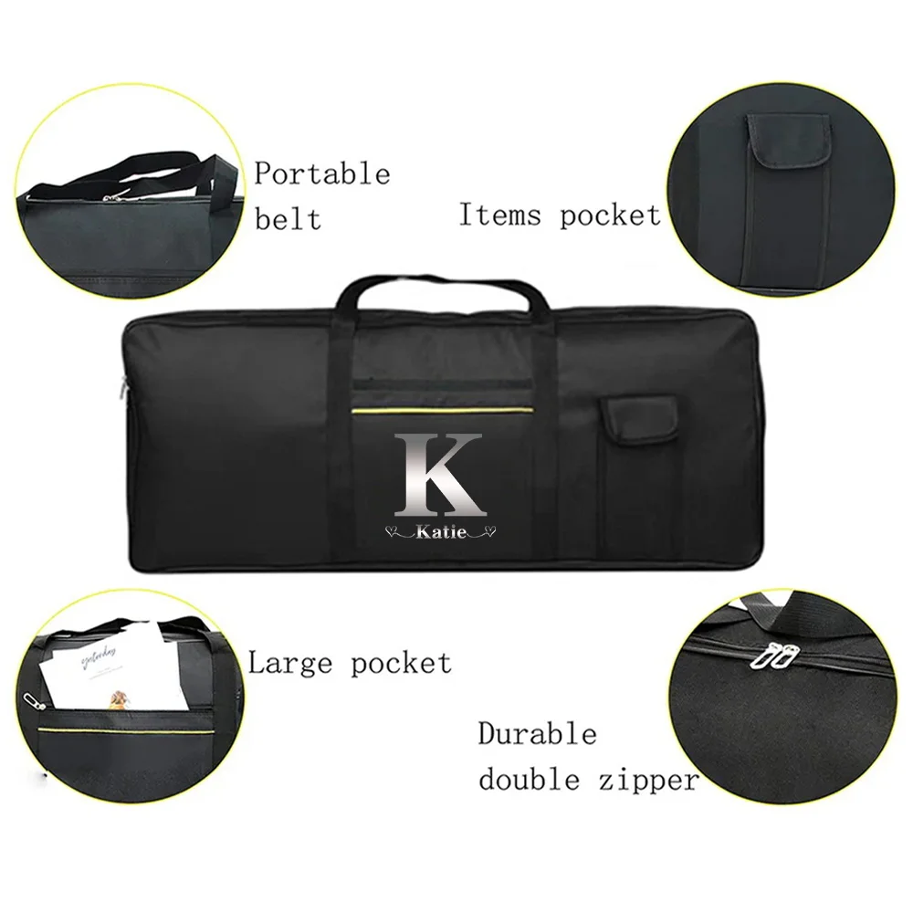 Customized Name: Electronic Piano Bag Portable 61 Key Electronic Keyboard Bag Instrument Dustproof Protection Bag Durable