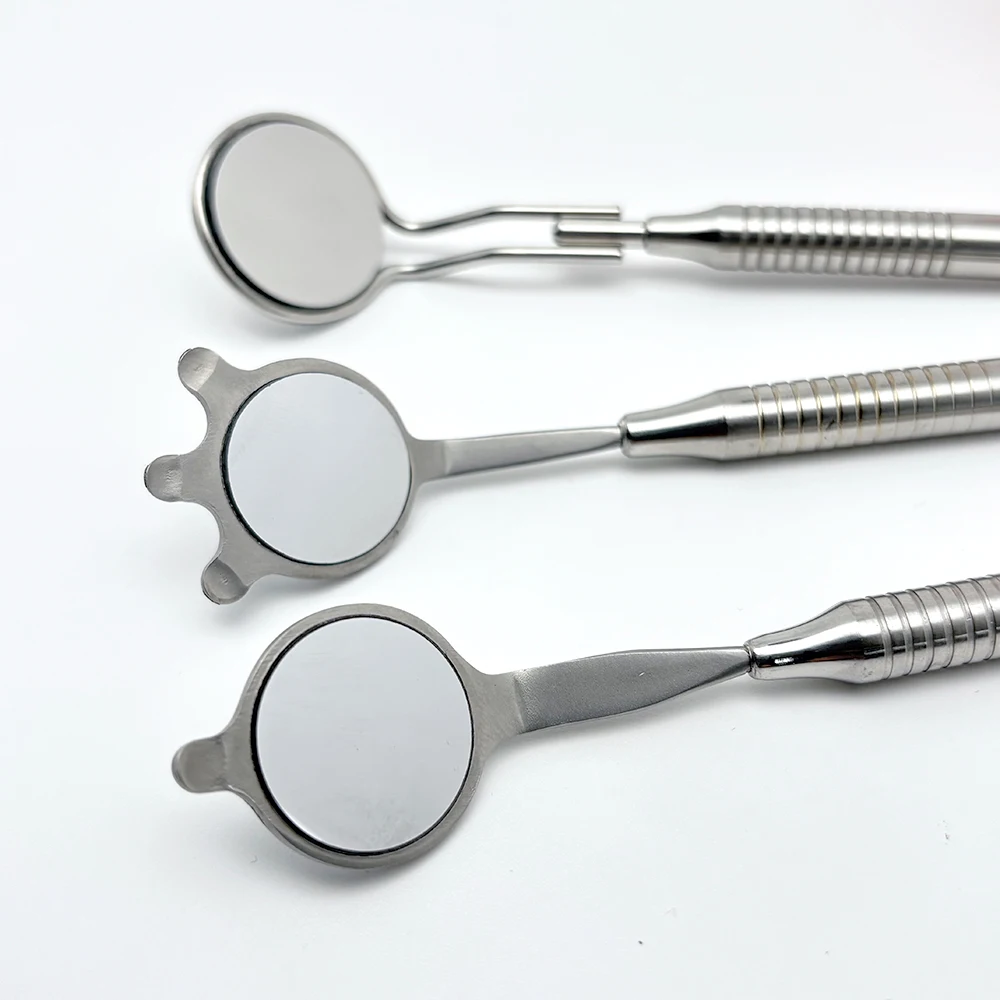 High Quality Dental Mouth Mirror Anti-fog Rhodium Mirrors Reflectors with Handle Double Sided Reusee