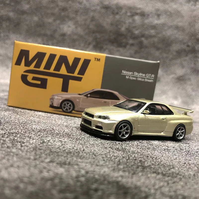 MINIGT 1:64 Modello di Auto Skylnie GT-R (R34) Veicolo pressofuso in lega M-Spec # 348 RHD