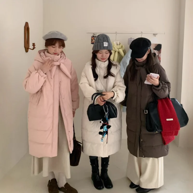 

Women's Long Down Jacket 2025 Winter New Fashionable and Versatile Hooded Oversized Thick Down Jacket