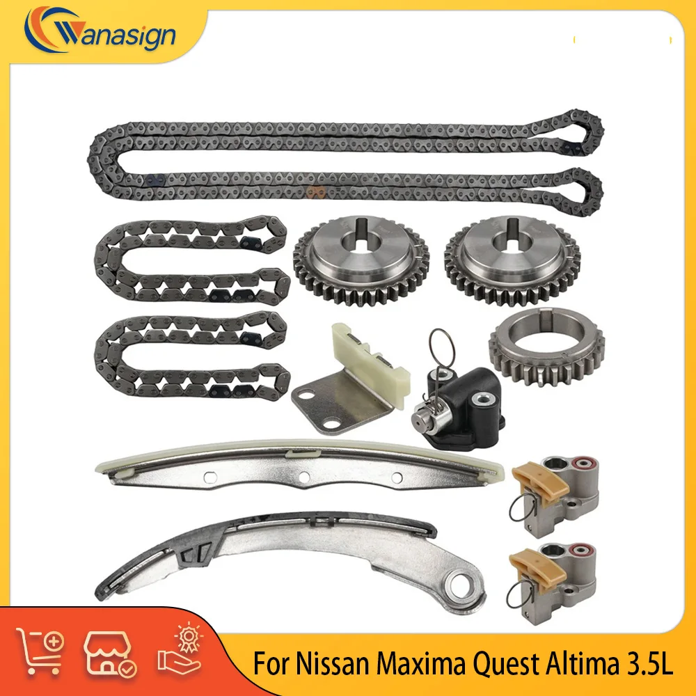 Engine Parts Timing Chain Kit Fit 3.5 L V6 Gas For Nissan 2004-2009 Maxima Quest Altima 3.5L  13510-31U00J 13070-7Y016
