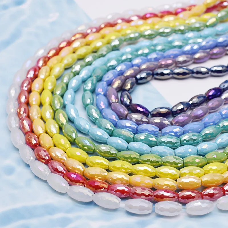 6x10mm 20pcs/bag Red Color Ellipse Crystal Glass Beads Faceted Seed Loose Spacer Beads For Jewelry Making DIY Bracelet