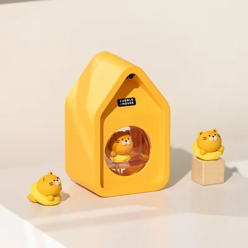 Cartoon Bear Automatic Soap Dispenser 200ml USB Rechargeable Touchless Hand Sanitizer with Base for Home Bathroom Kitchen Use