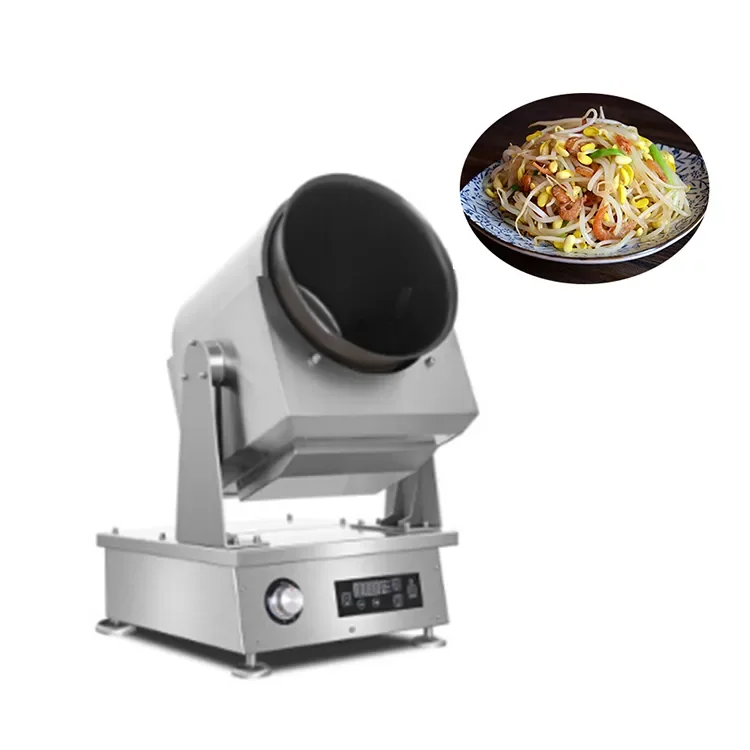 Commercial Rotating Rice Stir Frying Cooker Intelligent Stir Fry Machine Automatic Stir Fry Wok For Restaurant