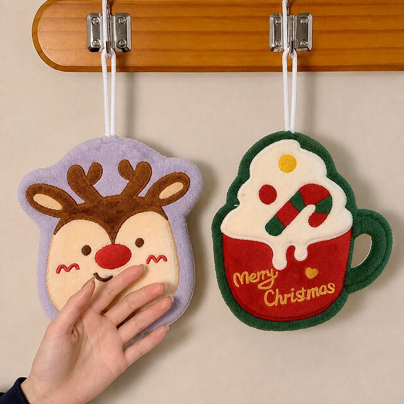 Christmas Santa Claus Hand Towels for Kitchen