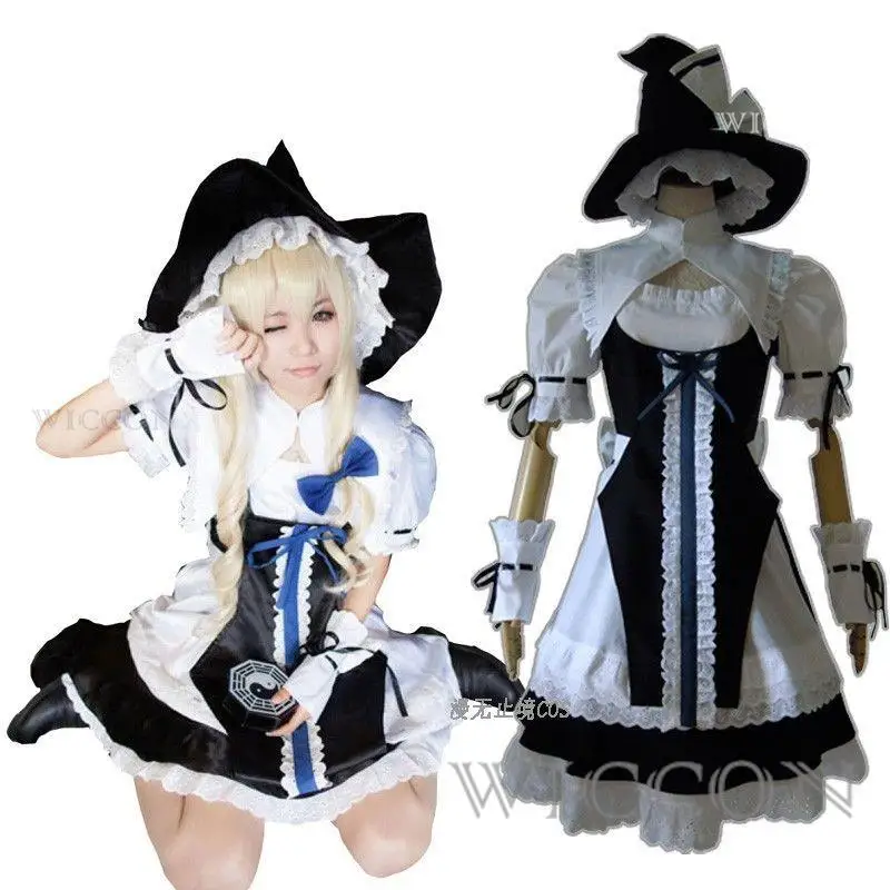 

Touhou Project Kirisame Marisa Cosplay Anime Game Costume Kirisame Magic Shop Wig Maid Attire Woman Sexy Kawaii Halloween Suit