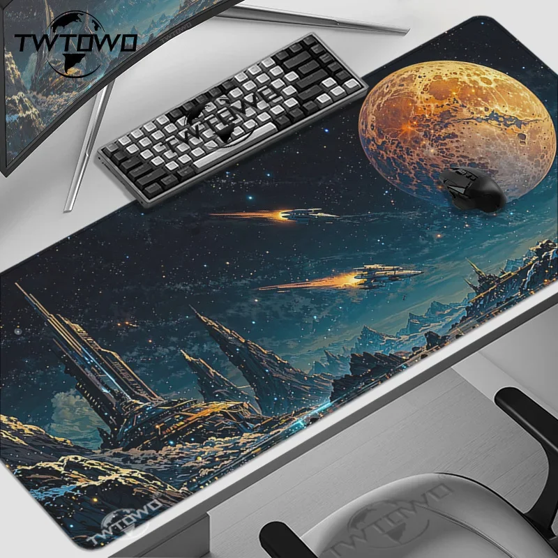 لوحة ماوس للألعاب Fantasy Starry Sky Planet XL لوحة ماوس جديدة XXL Playmat مكتب غير قابل للانزلاق من المطاط الطبيعي
