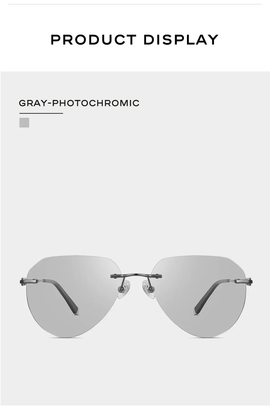 CAPONI Randlose männer Sonnenbrille Polarisierte Photochrome UV400 Outdoor Fahren Sonnenbrille Titan Legierung Mode Brillen BS22003 – Detail 18