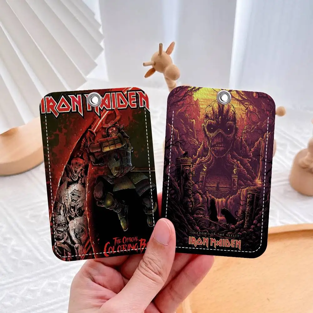 الفرقة I-Iron M-Maiden 1 قطعة حافظة بطاقات الوصول حافظة بطاقات جلدية المفاتيح حلقة رئيسية باب الوصول العلامات حافظة بطاقات الهوية المفاتيح #3
