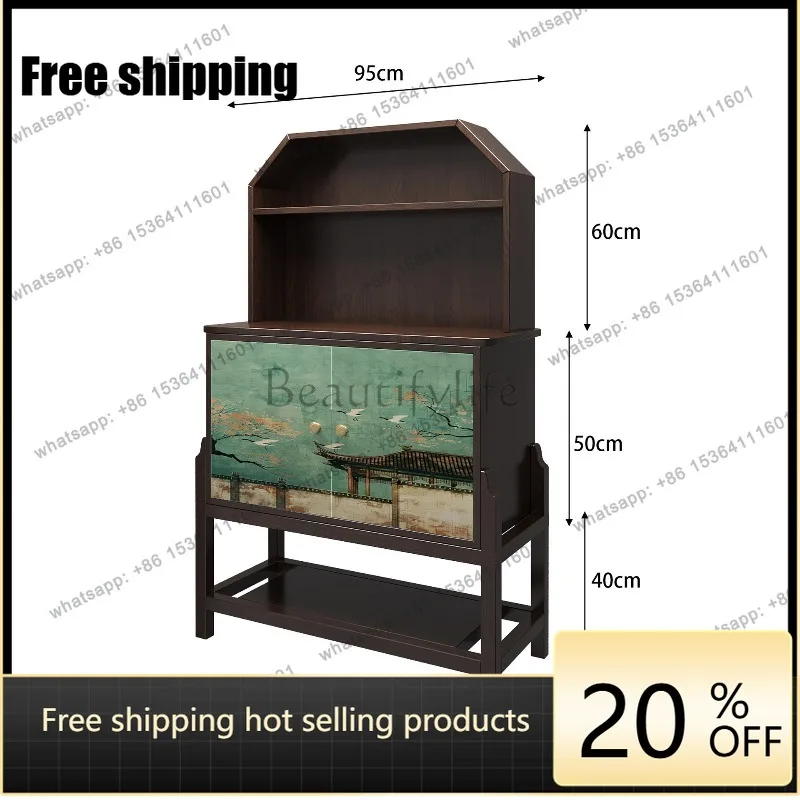Song Yun ancient style art solid wood dining side cabinet B & B hotel drawer cabinet