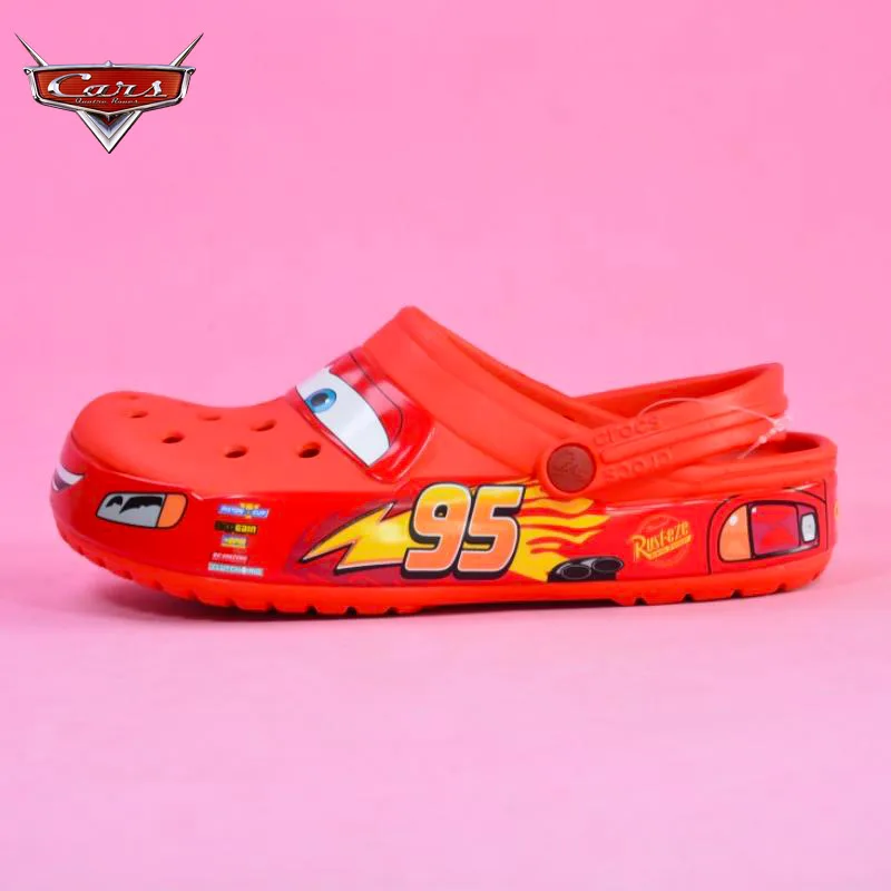 Aoger Disney Lightning Mcqueen Crocs Men Pixar Waterproof Summer Slippers Outdoor Beach Holey Shoes Sandals Woman Flip Flops New