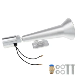 180dB Super Loud Zinc Alloy 12V / 24V Single Tube Air Horn for Trucks Buses Boat Trains, Wear-resistant Whistle Horn