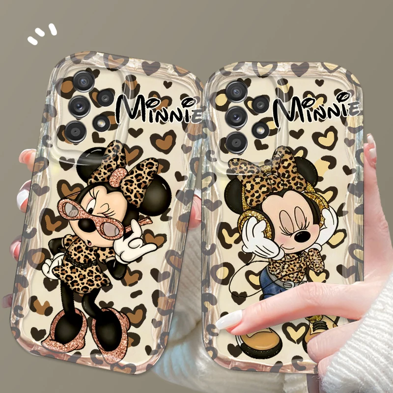 Minnie Sexy Leopard Print For Samsung S24 S23 S21 S20 Ultra Plus FE A73 A72 A71 A51 A31 A05S A05 A04 5G Wave Oil Funda