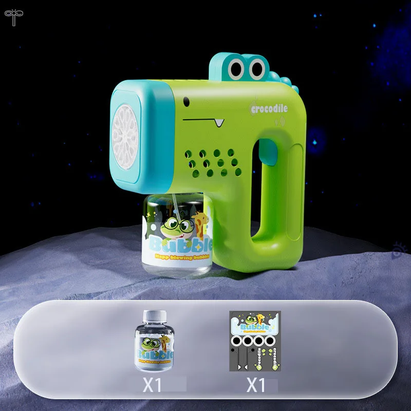 New GiraffeElectric Automatic Light Bubble Machine Bubbles Gun Summer Beach Bath Outdoor Game Fantasy Toys for Children  Gift