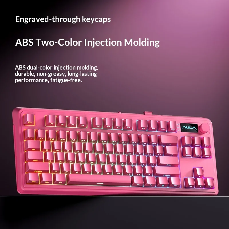 AULA S3187 F87 Tri-Mode Wireless Keyboard Mechanical Feel 2.4G Bluetooth Wired Connection Keyboard Game Office Desktop Laptop
